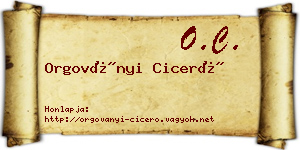 Orgoványi Ciceró névjegykártya